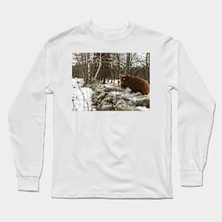 Scottish Highland Cattle Cow and Cat 2230 Long Sleeve T-Shirt